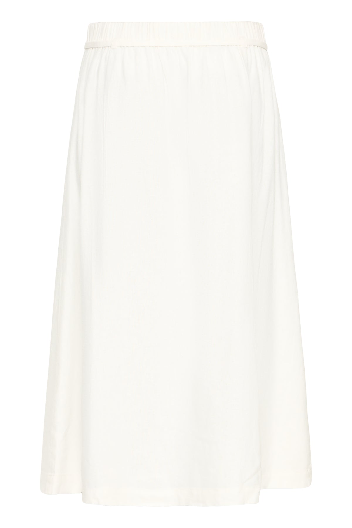 Vista de falda midi ICHI IHLINNO SK3 en lino blanco