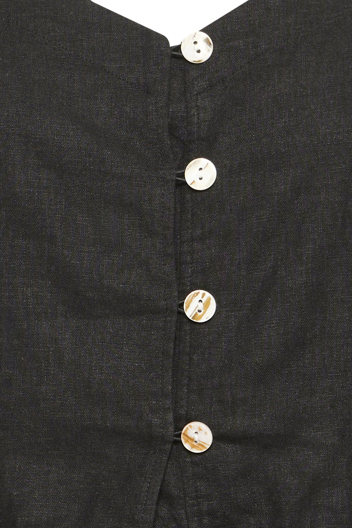 Top negro ICHI de lino para mujer