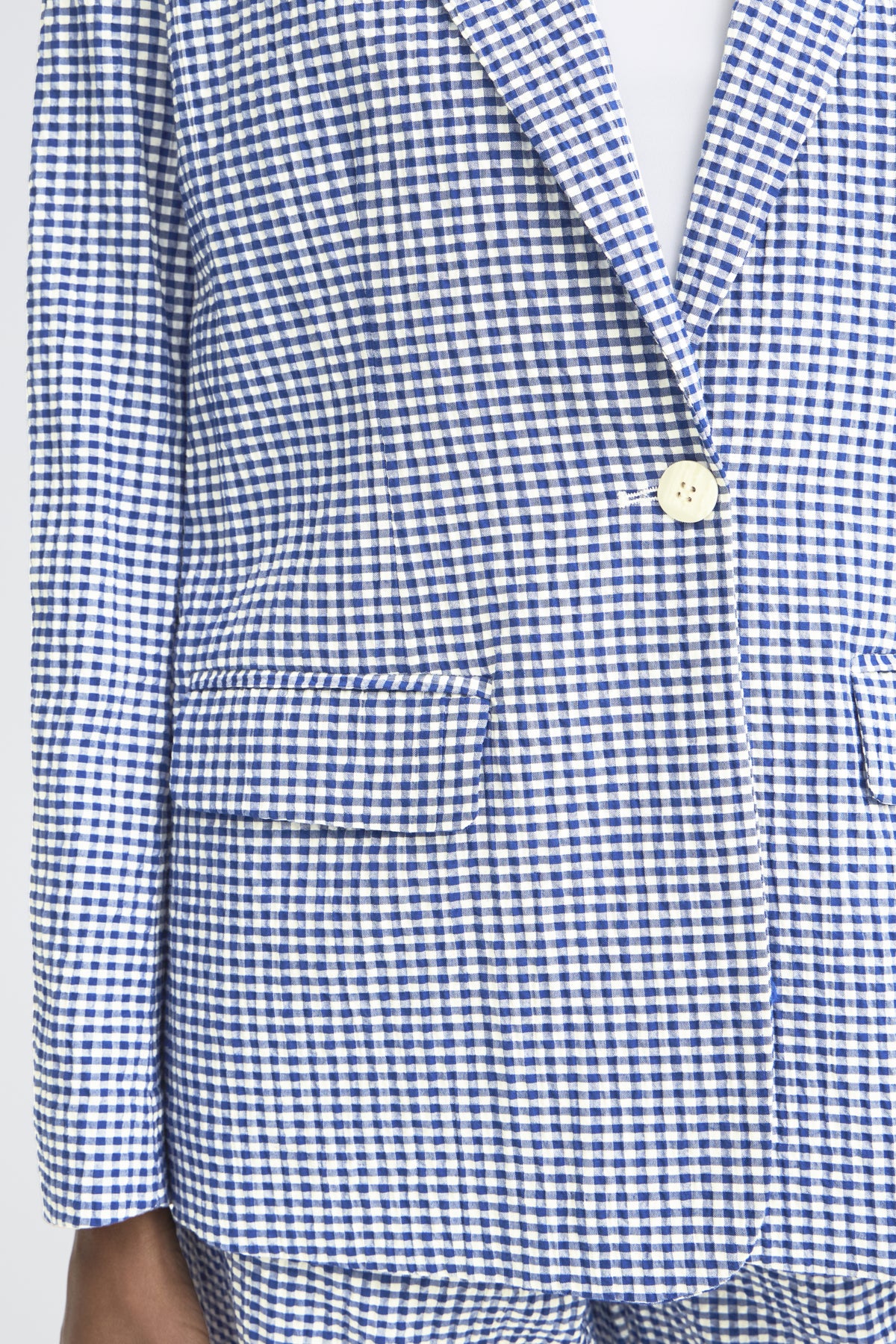Blazer de cuadros ICHI IHJILMA BL para mujer en azul y blanco
