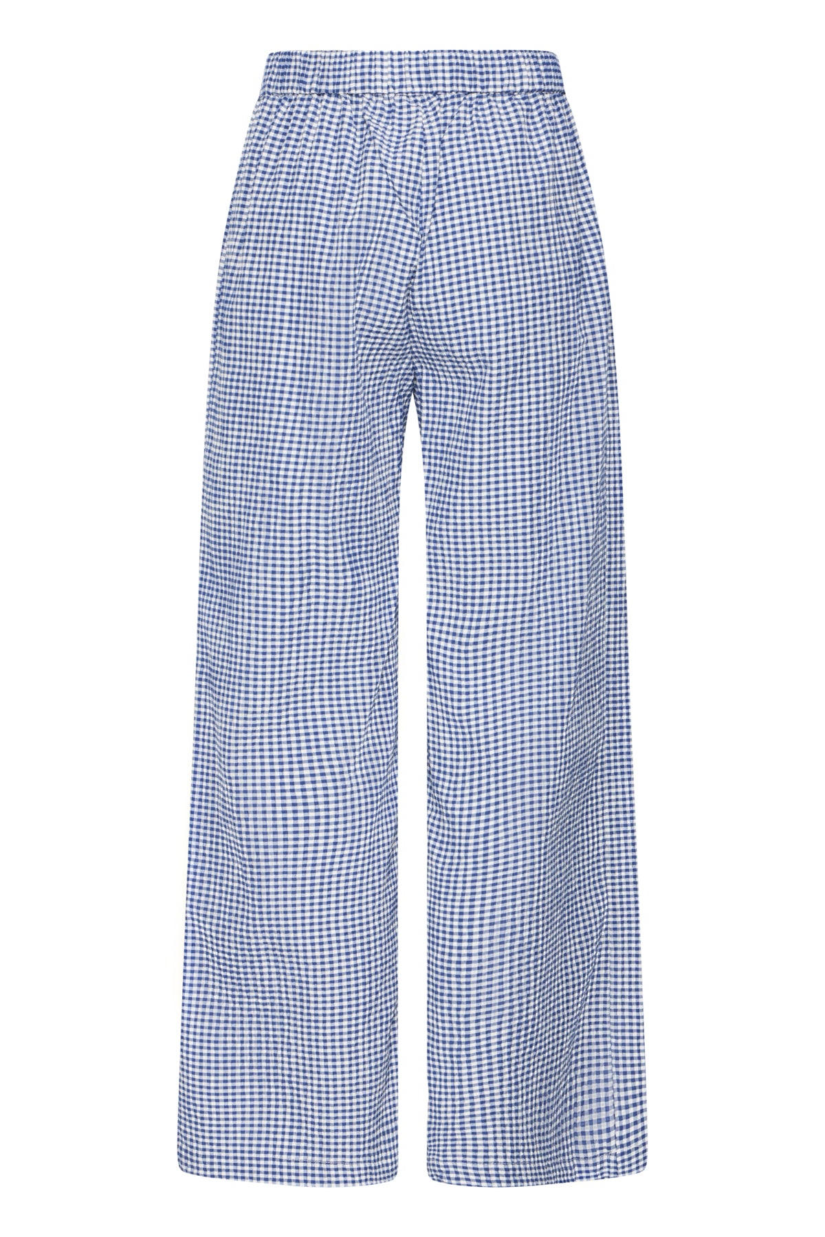 Pantalón ICHI de cuadros azul sodalita y blanco