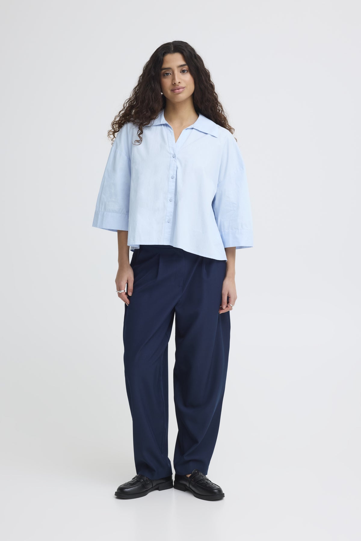 Camisa azul fluida — IHLUANNE SH de ICHI