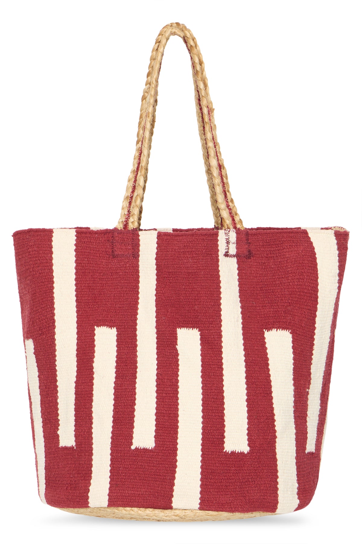 Bolso de yute ICHI para mujer en tono granate