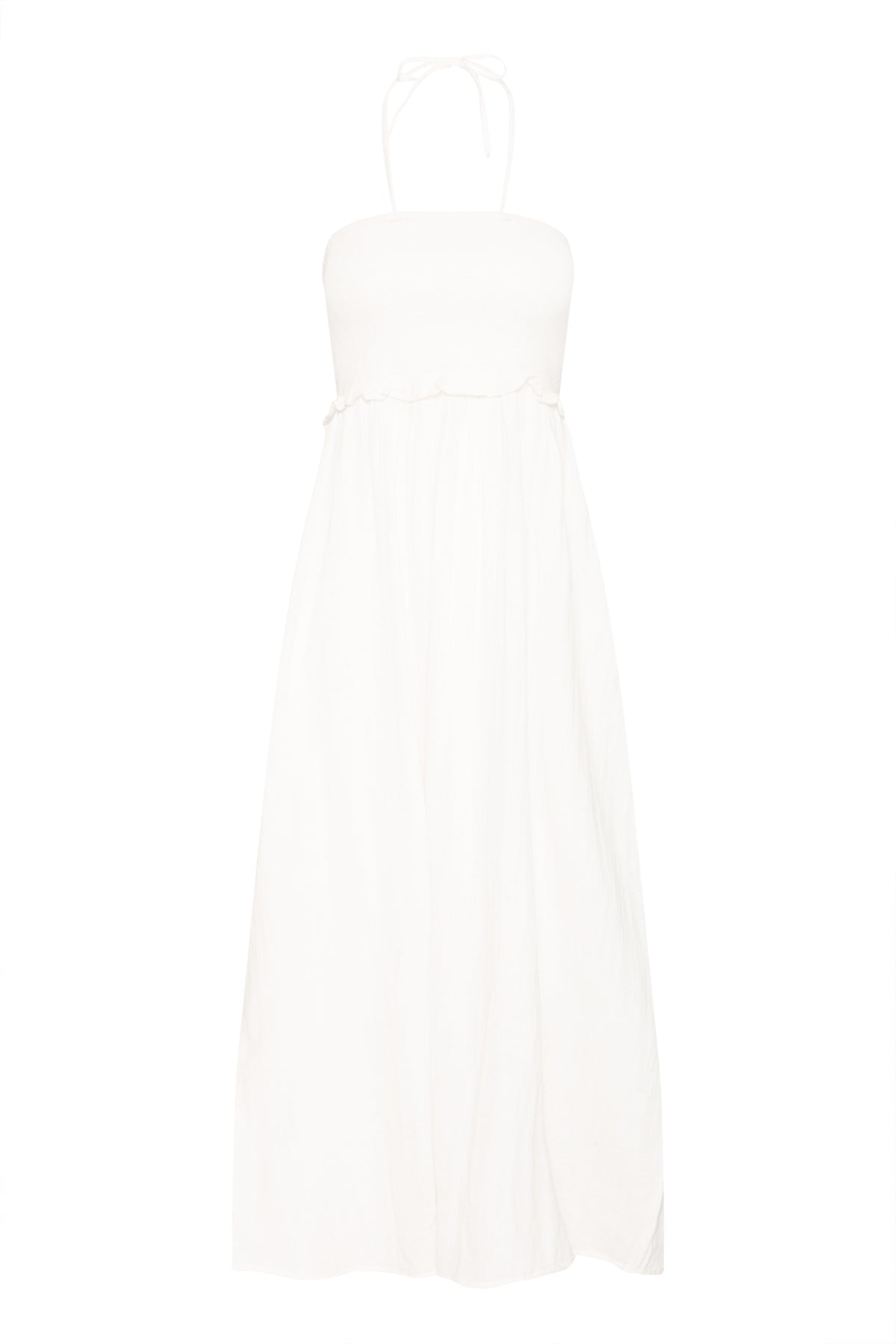 Vestido largo de algodón con escote halter — IAFOXA