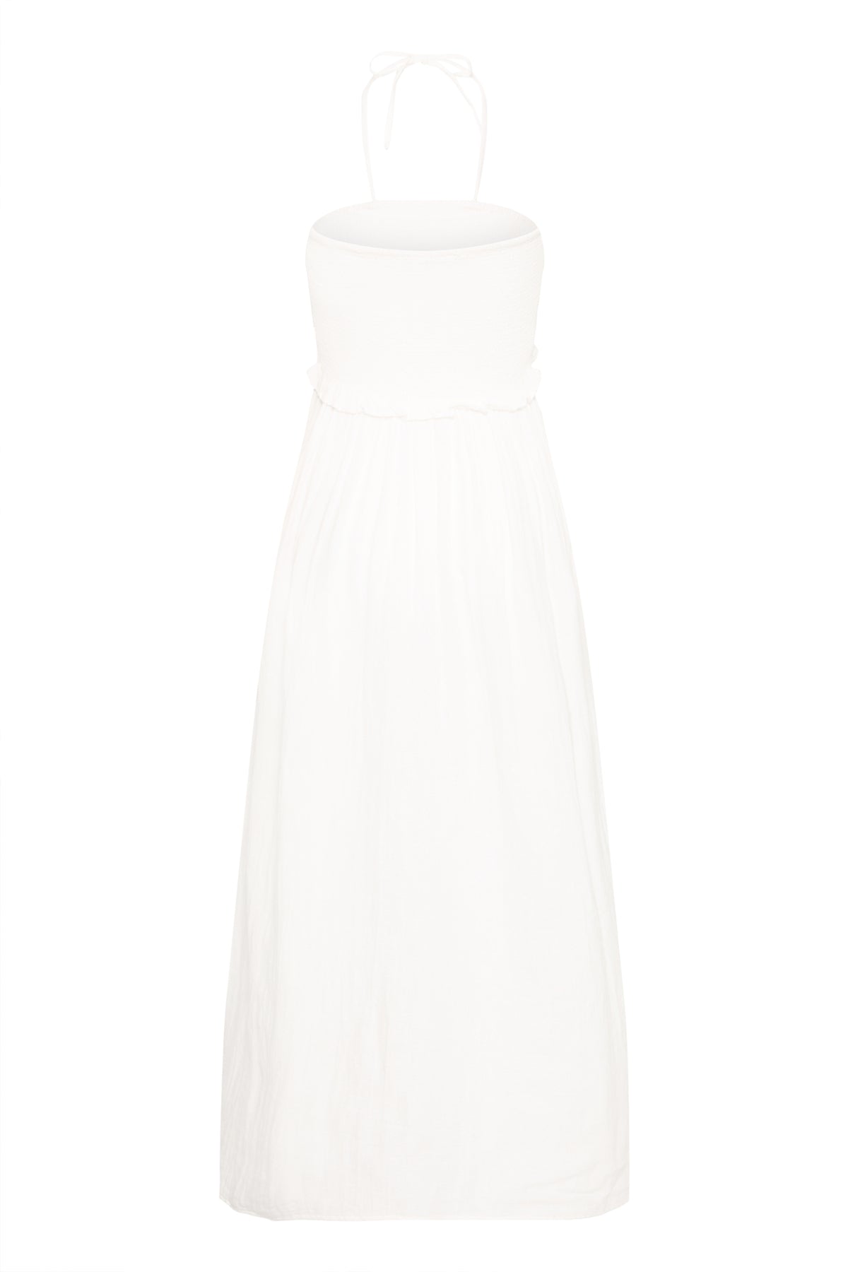 Vestido largo de algodón con escote halter — IAFOXA