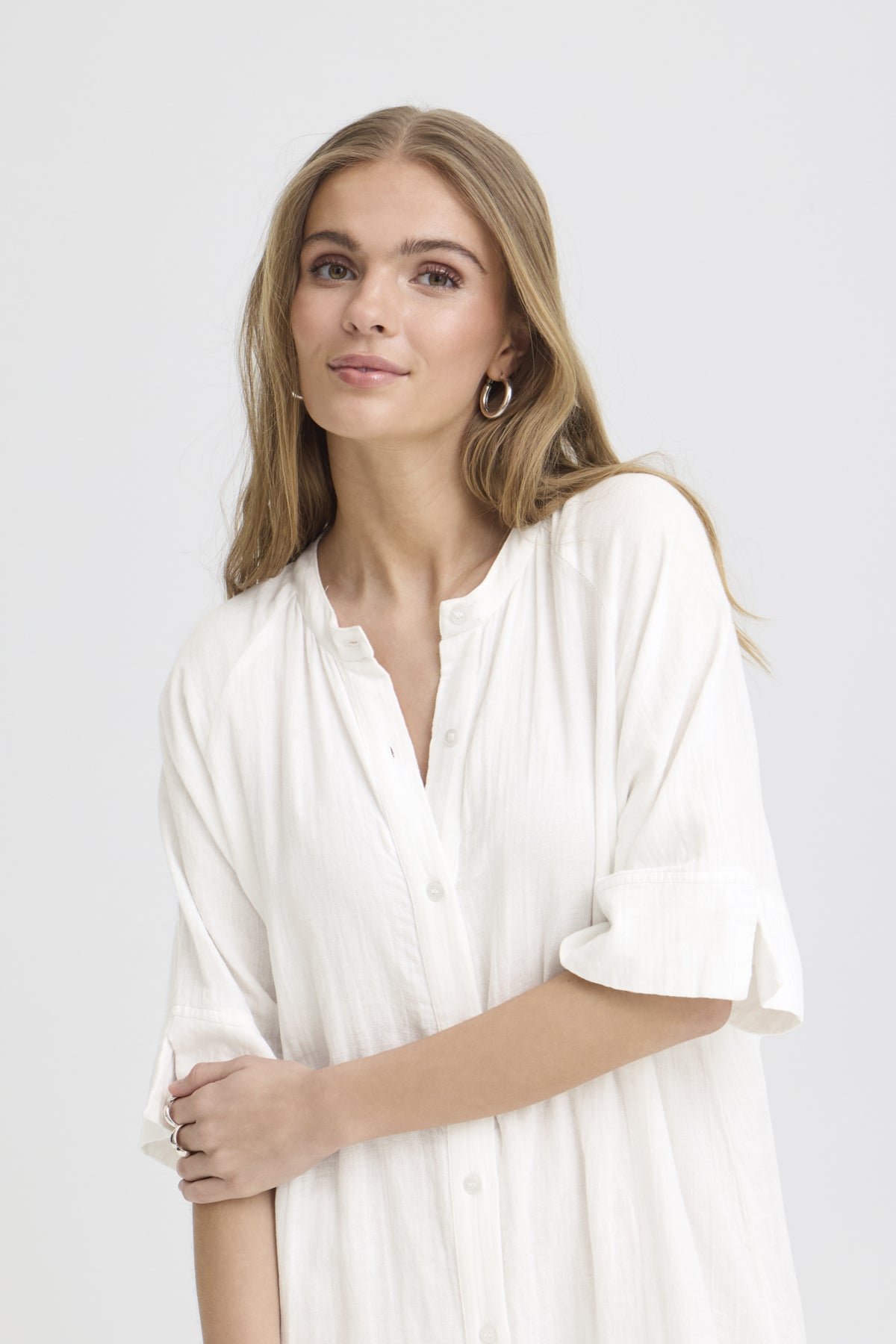 Vestido midi de algodón fluido — IAFOXA