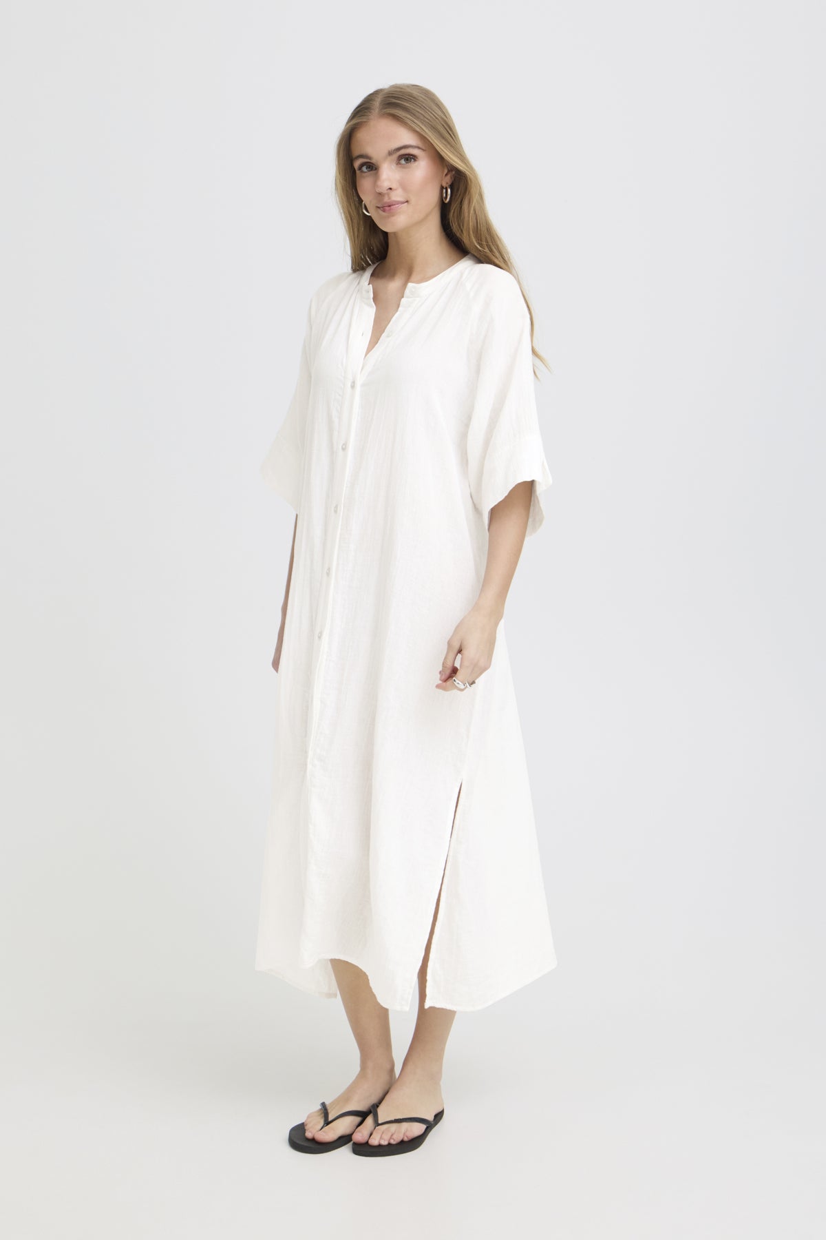 Vestido midi de algodón fluido — IAFOXA