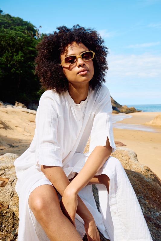 Flowy cotton midi dress — IAFOXA