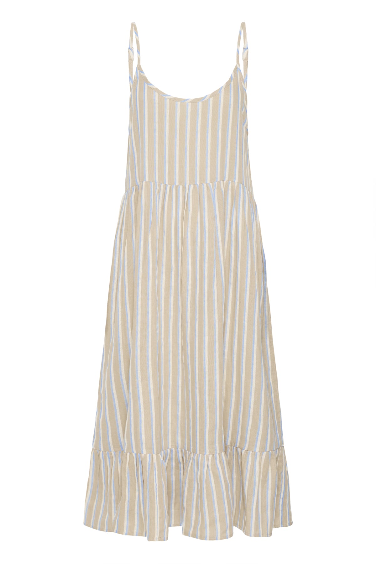 Vestido midi de algodón a rayas — IAFOXA