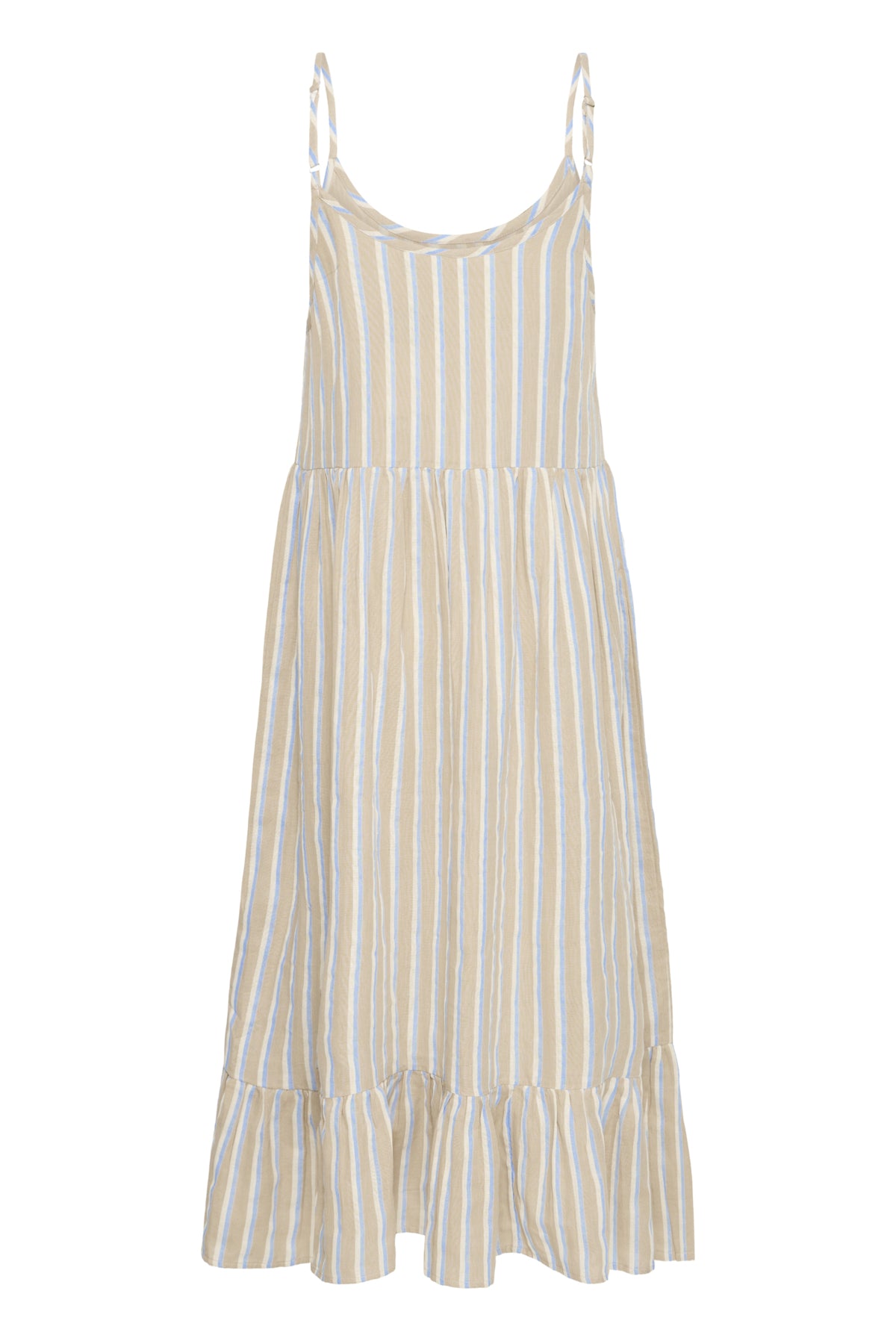 Vestido midi de algodón a rayas — IAFOXA