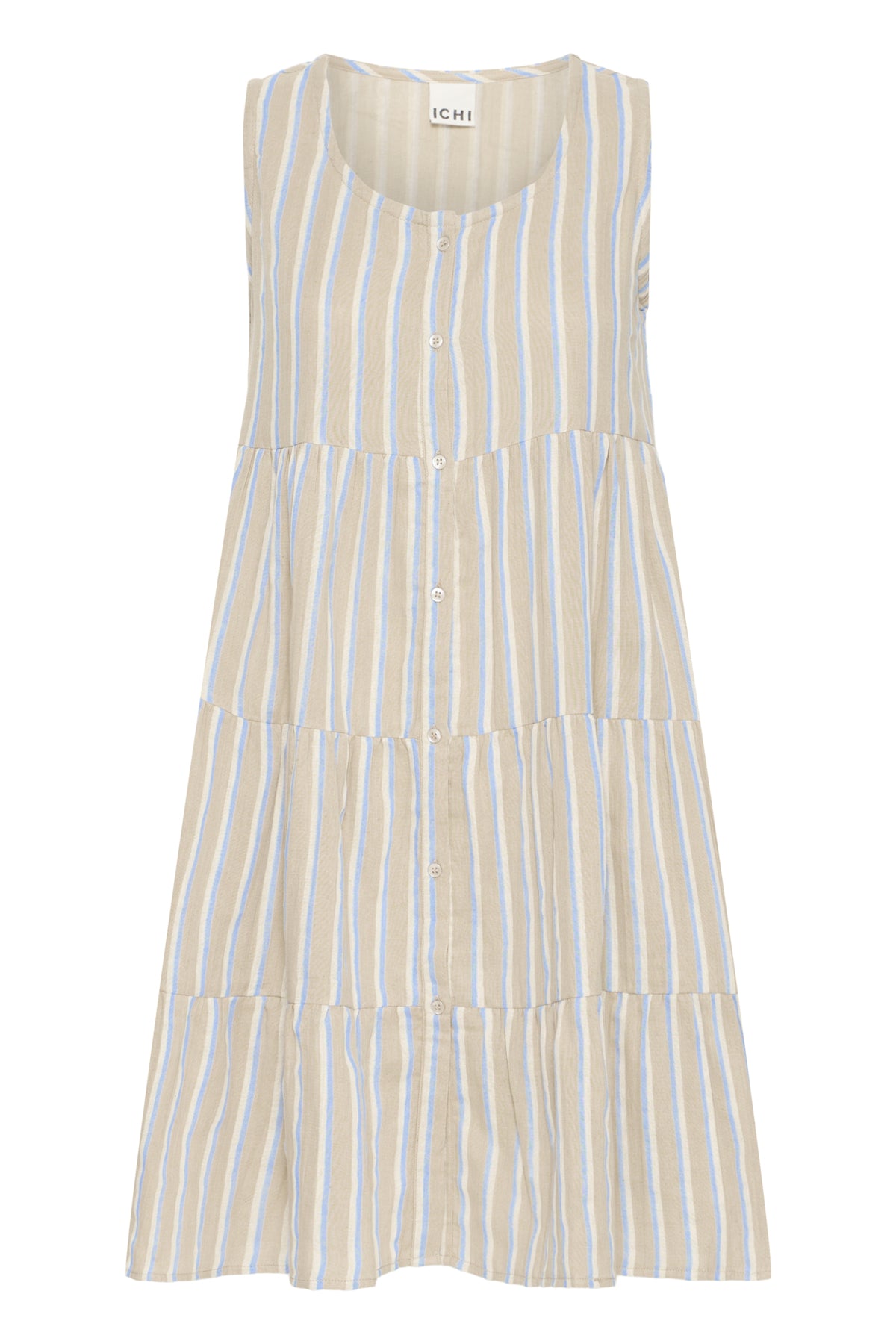 Vestido midi de algodón a rayas — IAFOXA