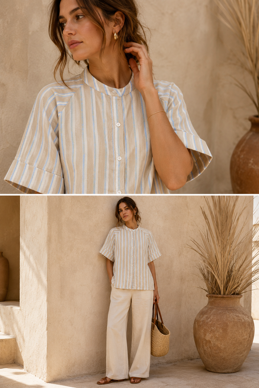 Blusa de algodón a rayas — IAFOXA