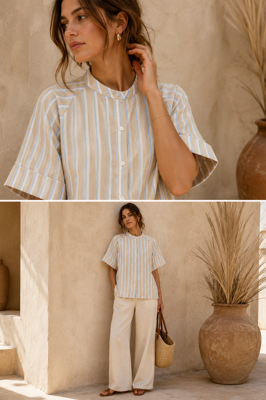 Blusa de algodón a rayas — IAFOXA