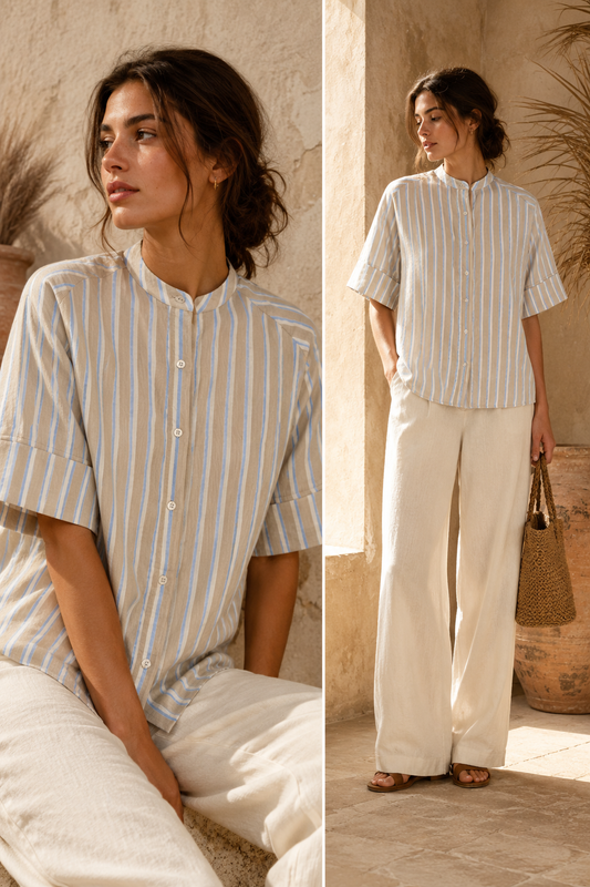 Blusa de algodón a rayas — IAFOXA