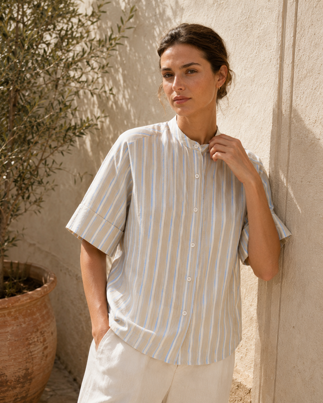 Blusa de algodón a rayas — IAFOXA