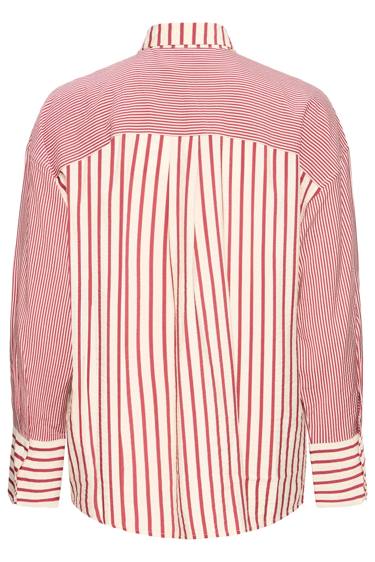 Camisa de rayas relajada de ICHI en Rhododendron y blanco