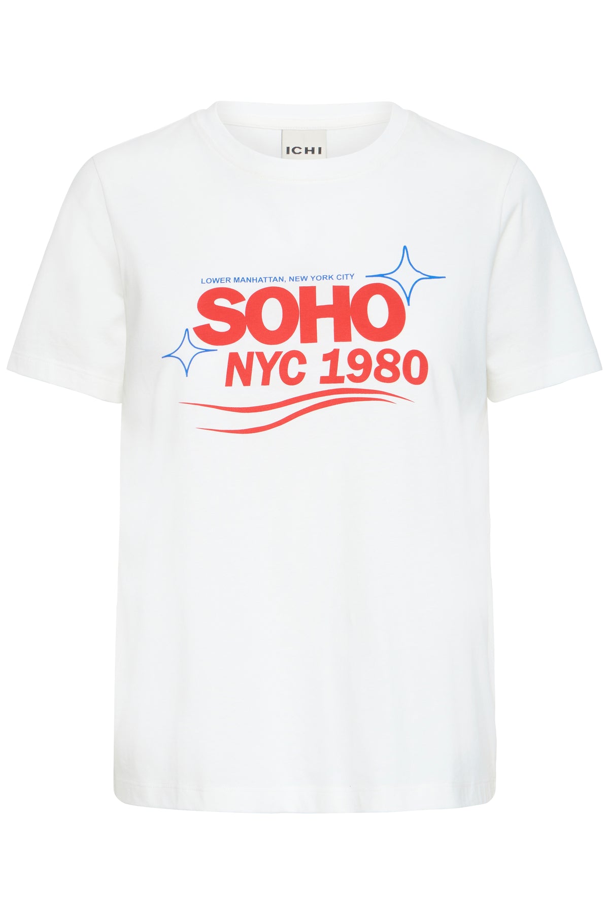 Camiseta de corte relajado de ICHI en Cloud Dancer y Salsa
