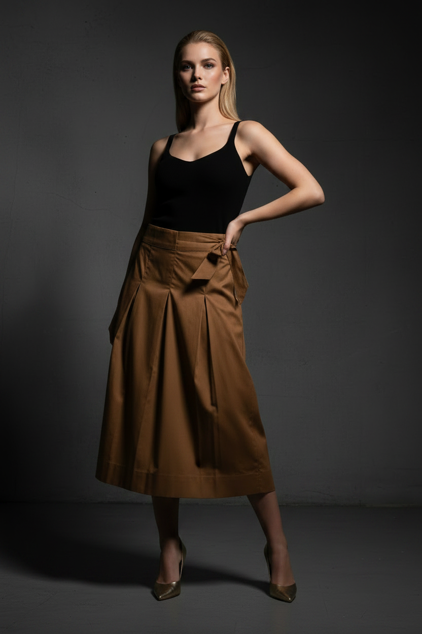 Vista de falda midi Mark Up con drapeado frontal