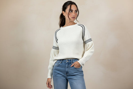 Jersey de punto con mangas abullonadas