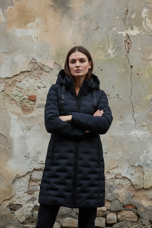 Parka acolchada con capucha desmontable