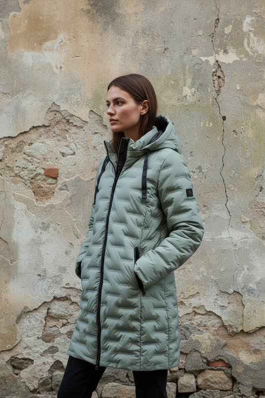 Parka acolchada con capucha desmontable