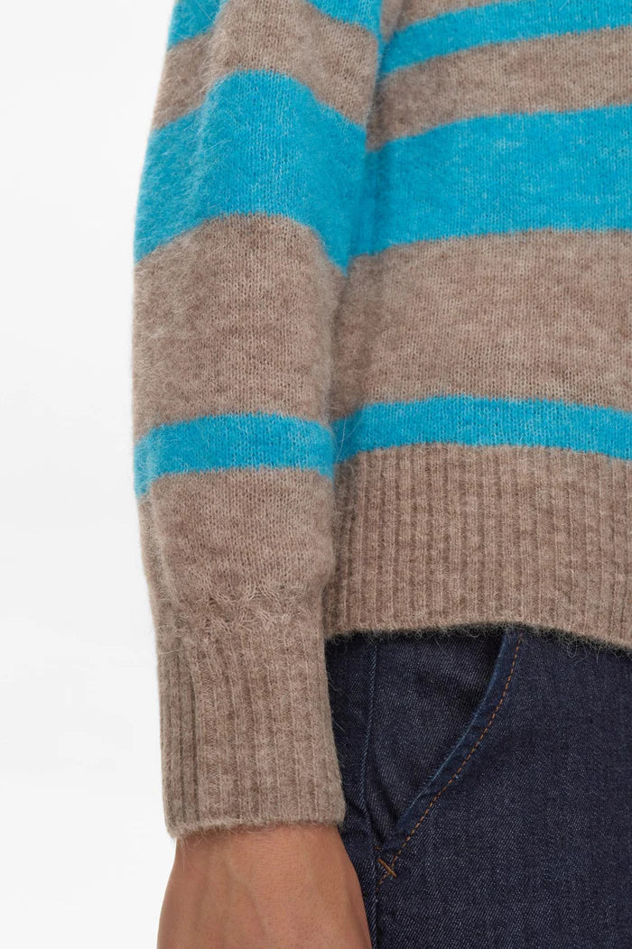 Jersey de rayas anchas con cuello polo en color  — vista frontalquiarius