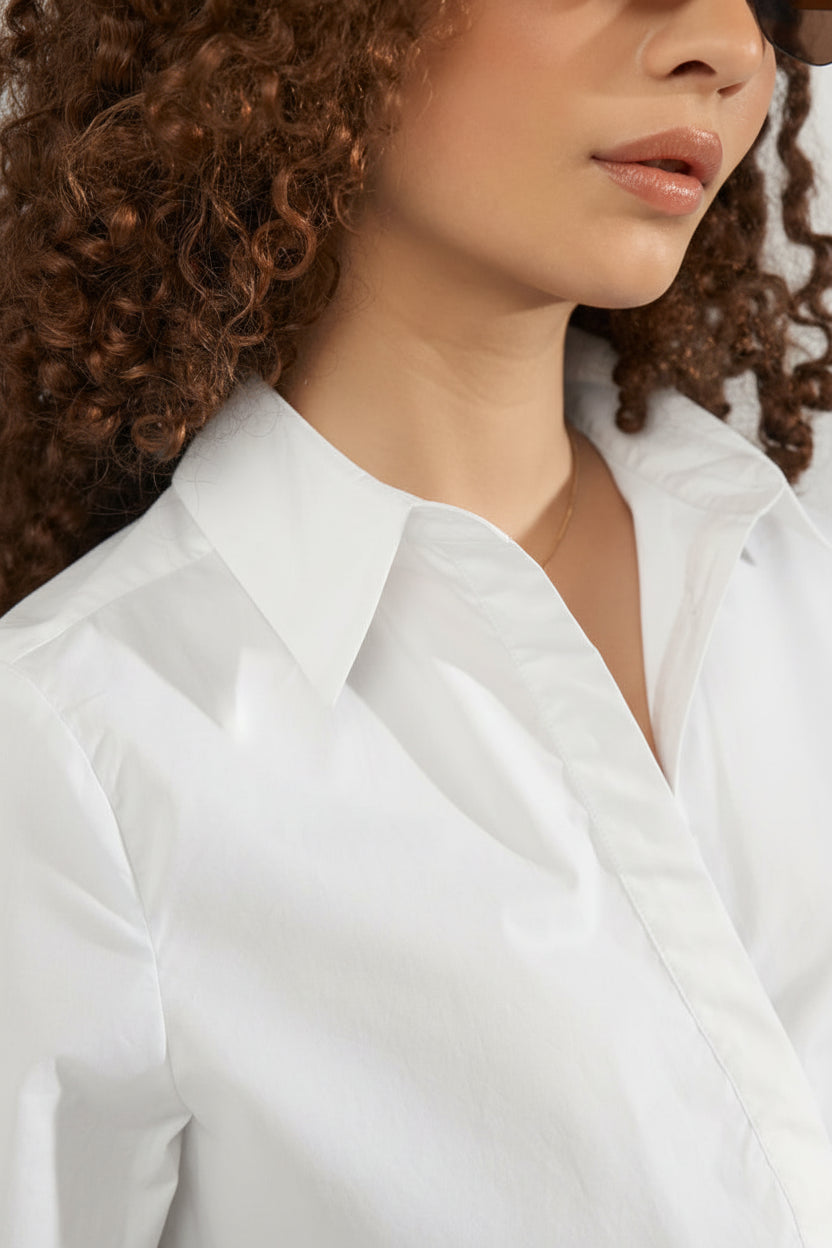 Camisa blanca de algodón Nümph Nusamira para mujer