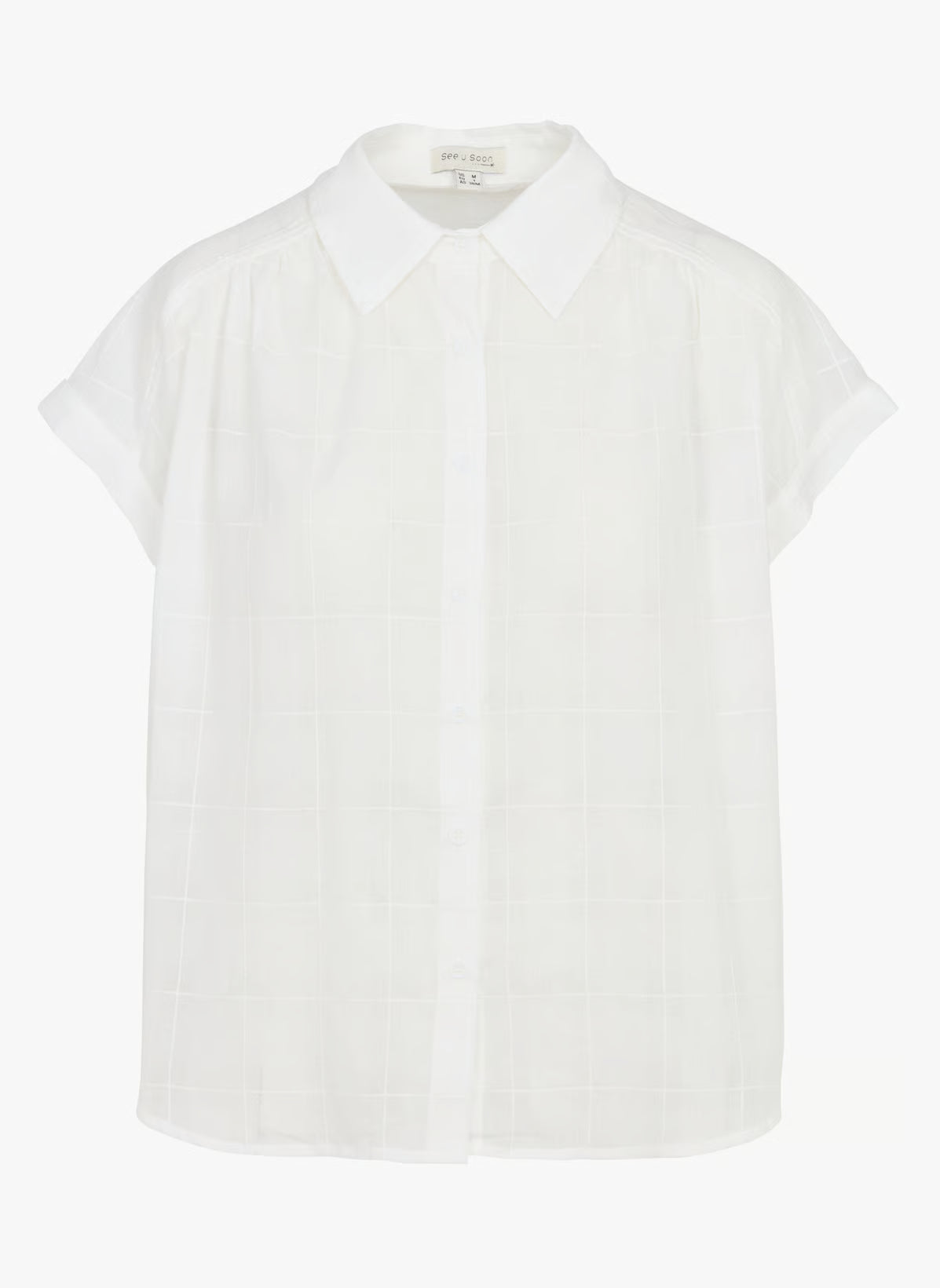 Top blanco de línea ligera