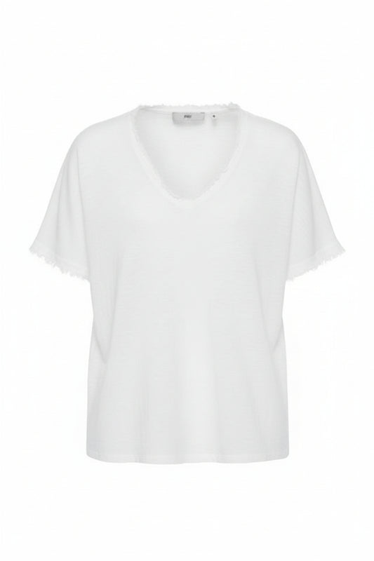 Blusa blanca de algodón ligero de BSB en color blanco