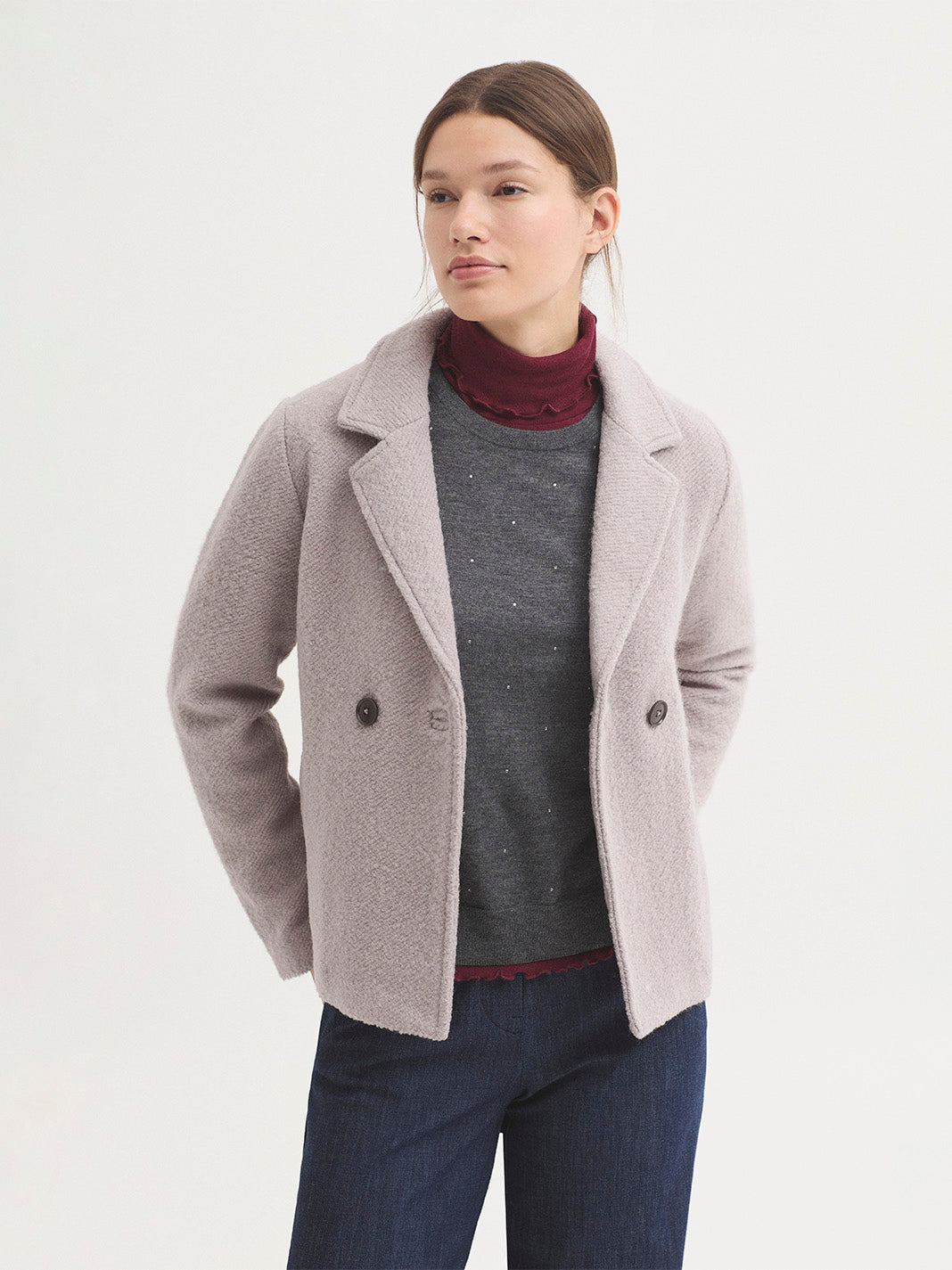 Chaquetón doble cruce lana