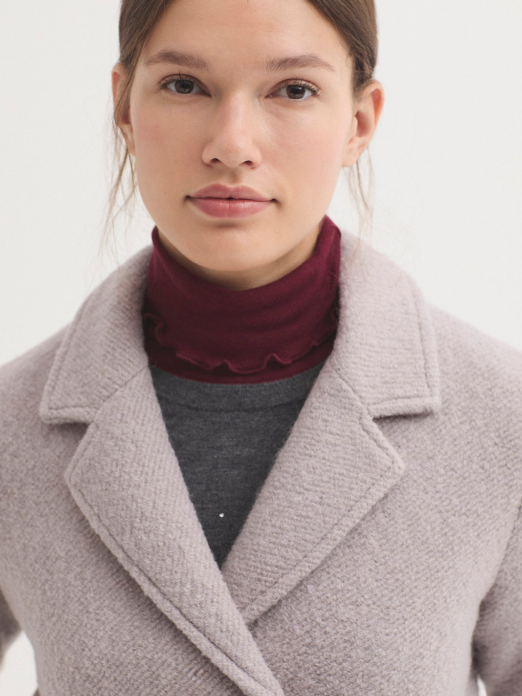 Chaquetón doble cruce de lana — vista lateral