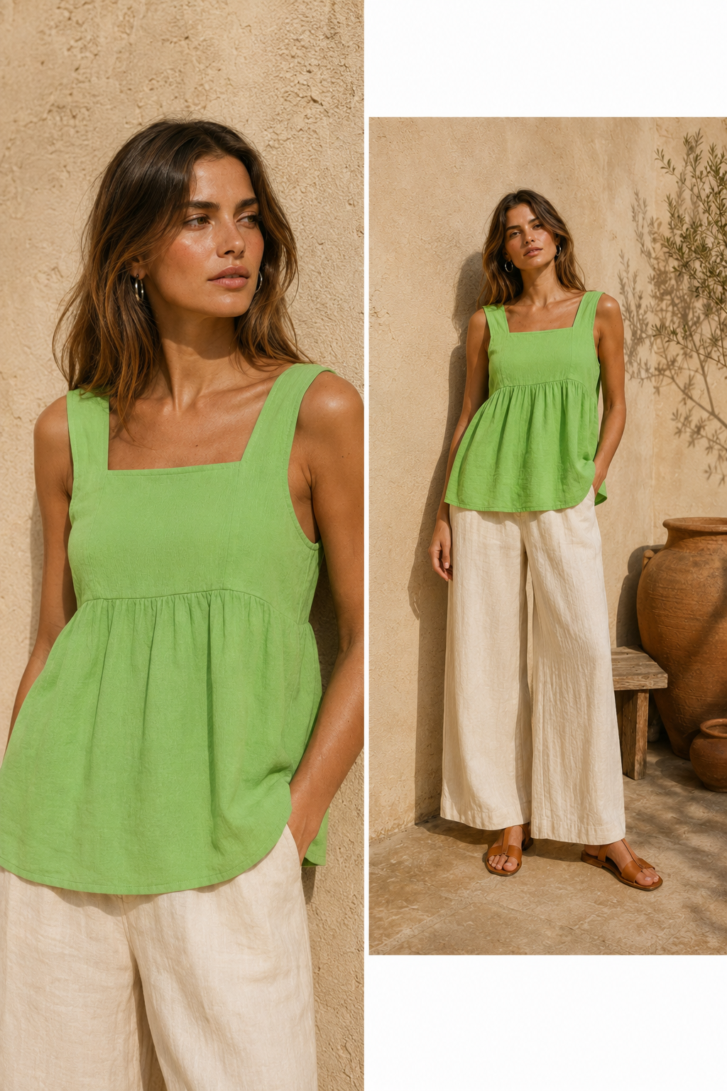 Top fluido verde lima — Marrakech
