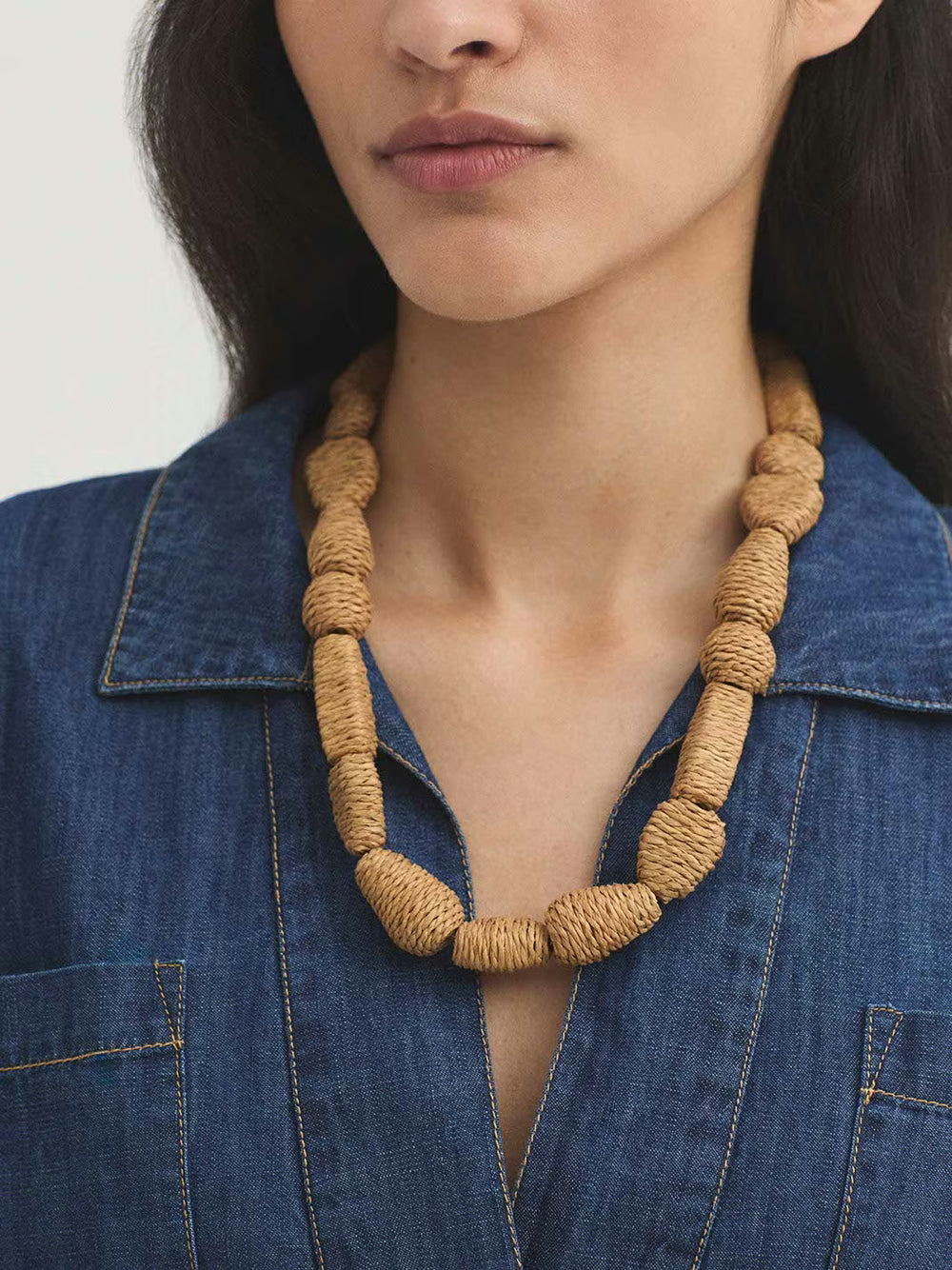 Collar con colgante Nice Things en amarillo oscuro