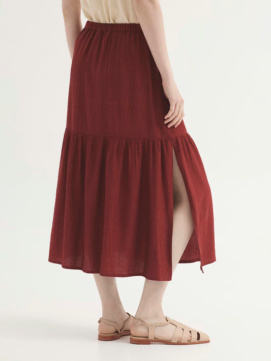 Falda con volante de bambula
