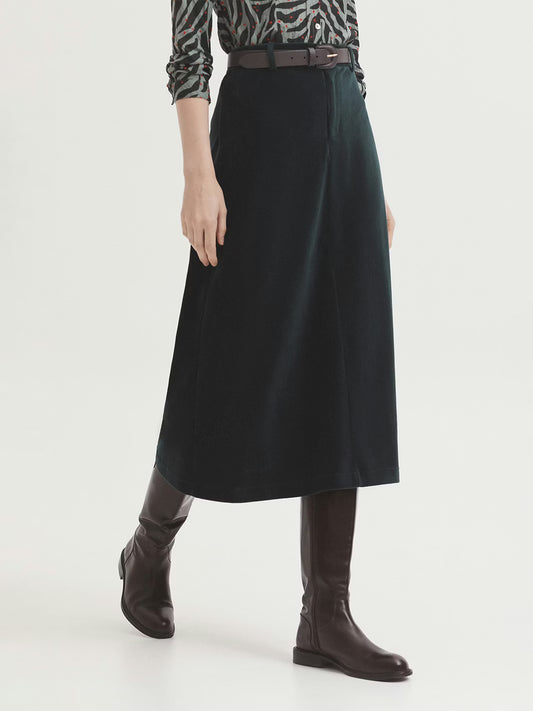 Falda larga micropana elástica