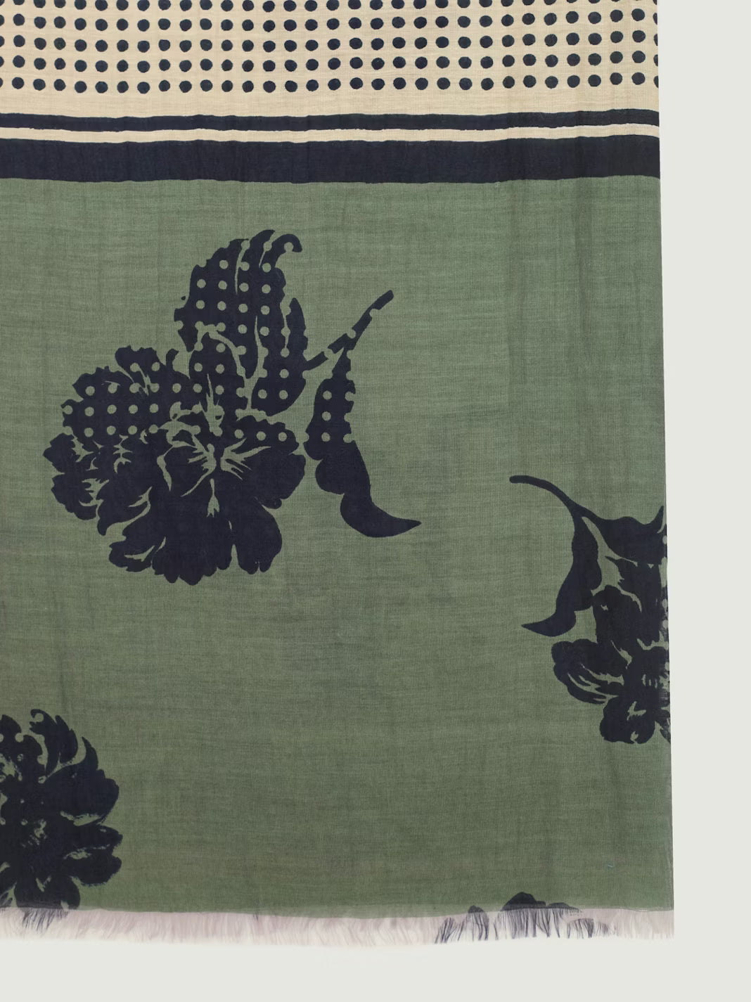 Fular Dots & Flowers verde caqui de Nice Things en color verde caqui