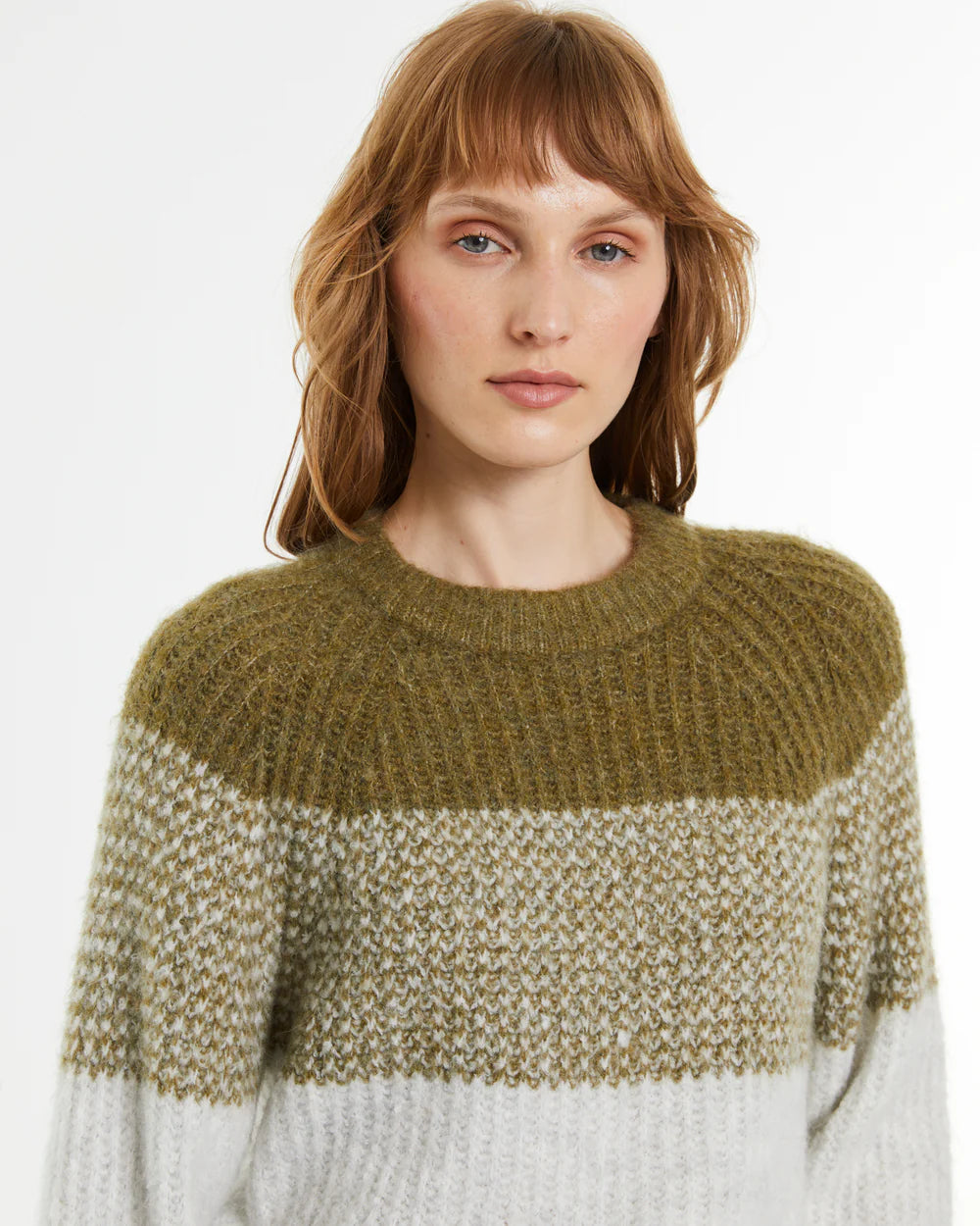 Jersey bicolor Andam con escote redondo — vista frontal