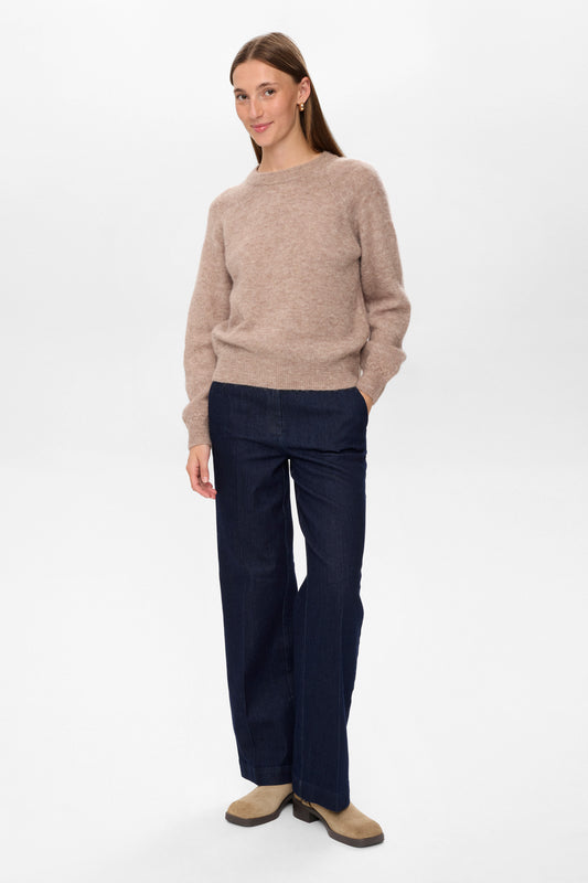 Jersey de punto alpaca cuello redondo — Nuriette Pullover