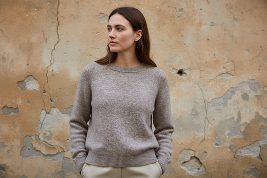 Jersey de punto alpaca cuello redondo — Nuriette Pullover