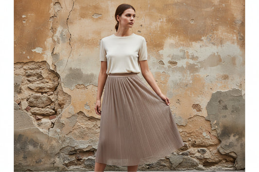 Falda plisada midi de corte fluido — Numea Short Skirt