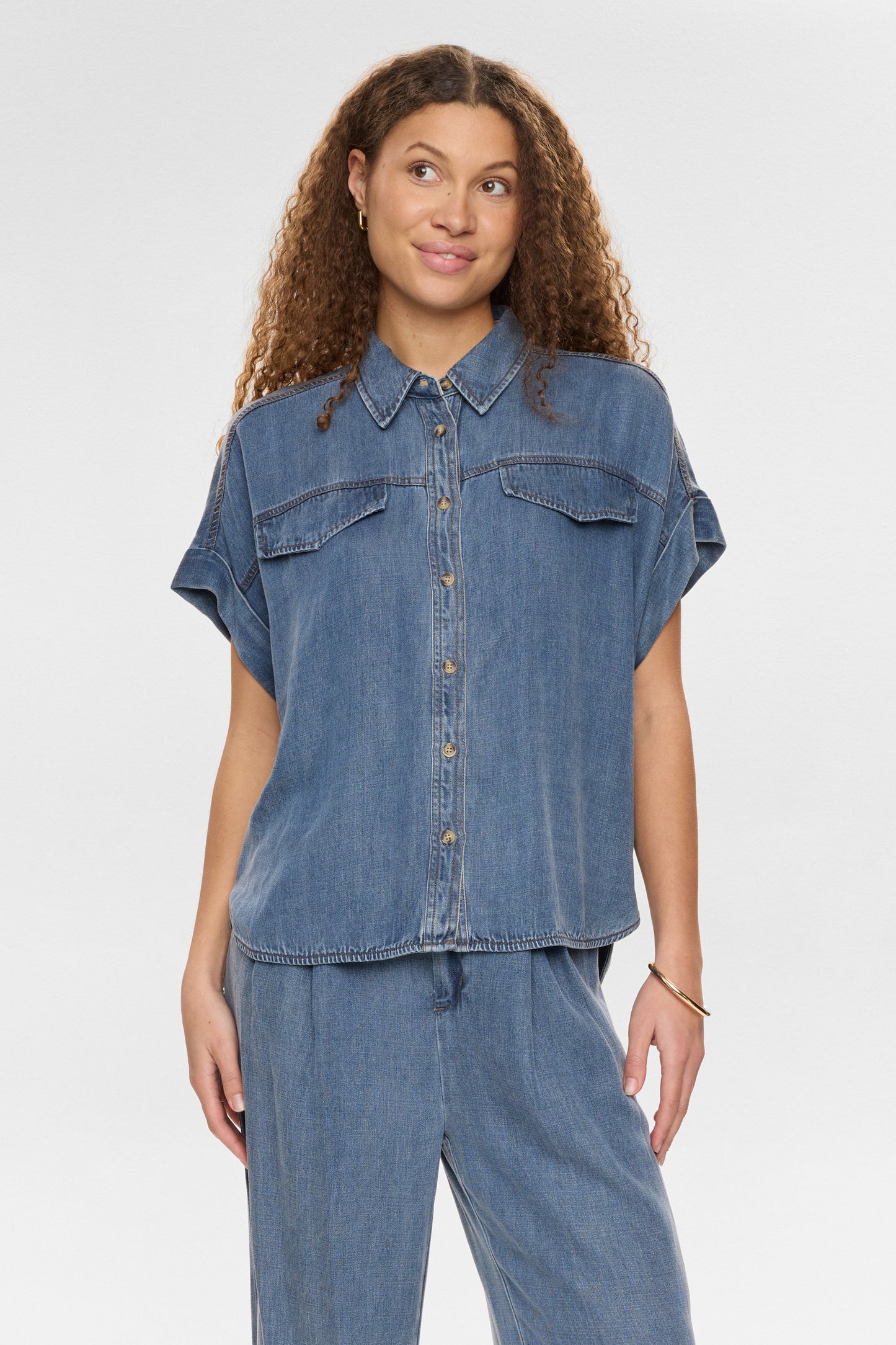 Camisa sin mangas efecto denim Nümph Nuelida para mujer