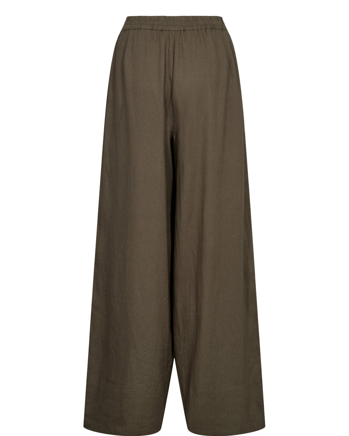 Pantalón de lino recto — Nuherina Pants en Verde caqui de Nümph
