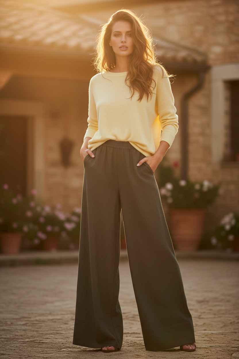 Pantalón de lino recto — Nuherina Pants