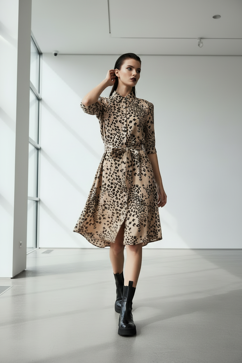 Vista de vestido Nümph Nusanah Shirt Dress fluido