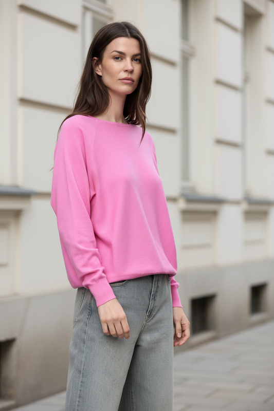 Jersey de punto ligero con caída suave, vista frontal — Nümph | Marta Folch BCN