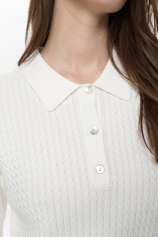 Polo ecovero blanco roto— Nualette POLO