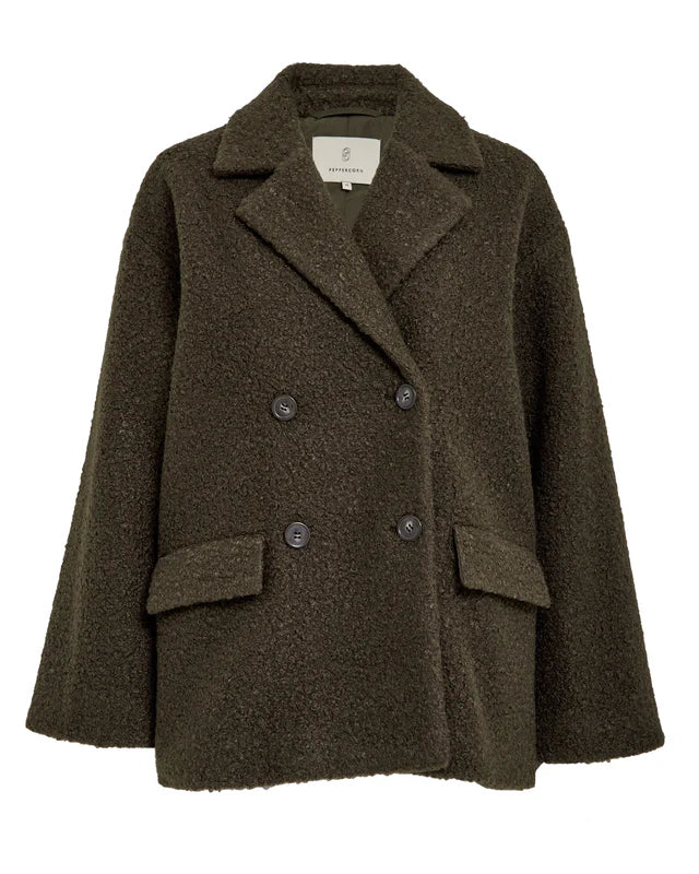 Chaquetón corto de lana bouclé Peppercorn — vista frontal