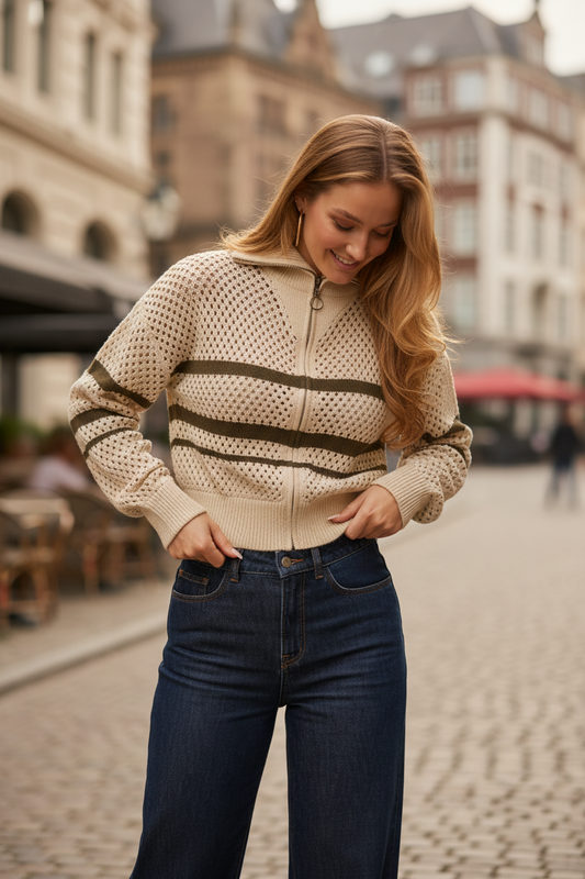 Cárdigan Maxine Desires para mujer de punto a rayas