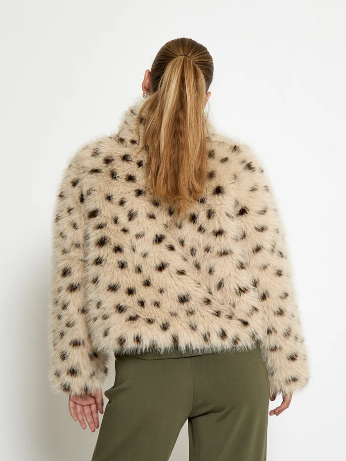 Chaqueta de pelo sintético moteado — vista trasera