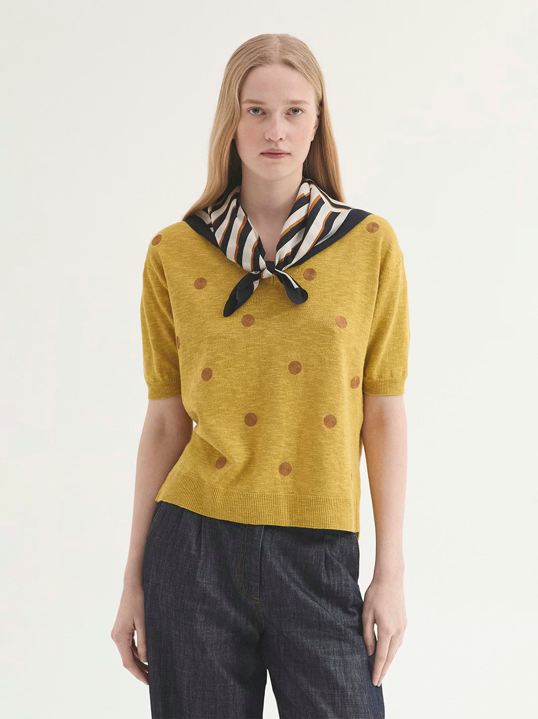 Pañuelo Nice Things crudo con estampado Broken Stripes