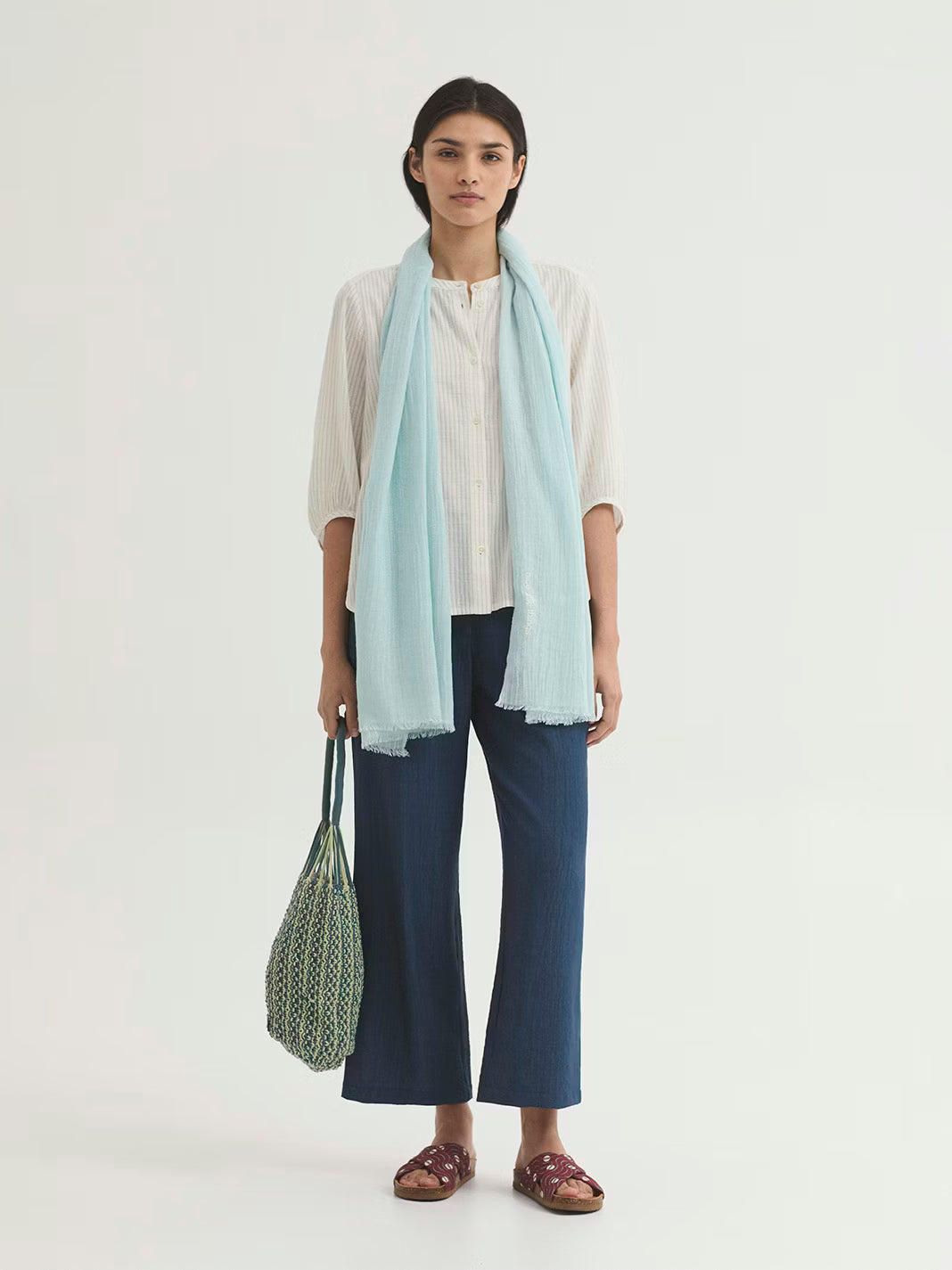 Pantalón Nice Things para mujer en bambula azul intenso